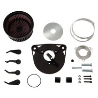 Good Guys 2 Basic Air Cleaner Assembly - CNC-Machined Billet Aluminum Housing, Black Anodized Finish, K&N Filter, No Front Cover Included