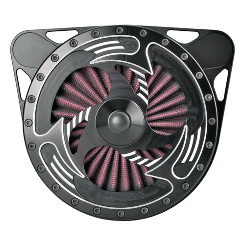 Rick's Motorcycles H. Lector Air Cleaner Face Plate for Good Guys 2 Basic Air Cleaner Assembly - Black Anodized