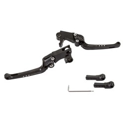 Good Guys Kit Leviers de Frein & Embrayage Réglables 6 Positions - Aluminium Billet Anodisé Noir