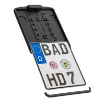 Inschuif-Kentekenplaathouder 18x20cm Zwart Mat Met E-Mark Goedgekeurd Licht Universele Montage