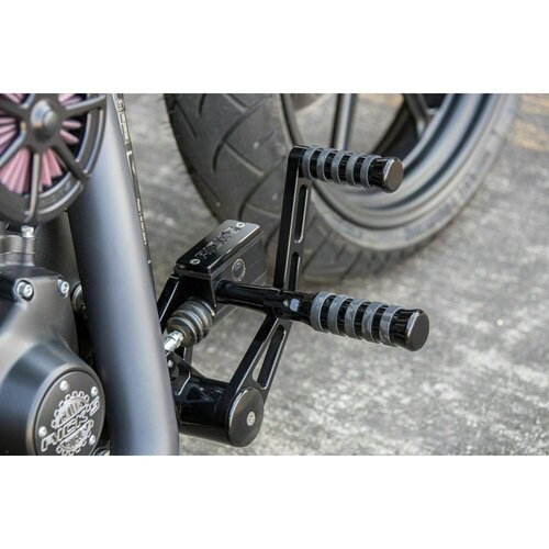 Rick's Motorcycles Forward Control Kit +2" O-Ring Style Black Anodized Billet Aluminum