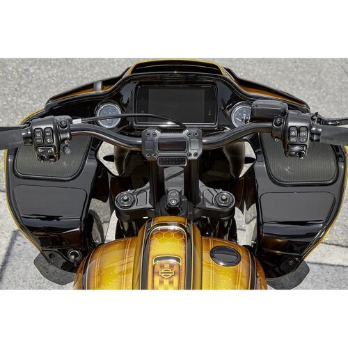 Rick's Motorcycles Clubstyle Pullback Riser Kit 7" Black Anodized Aluminum with Integrated Cable Channels