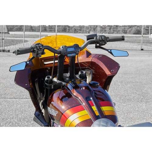 Rick's Motorcycles Clubstyle Pullback Riser Kit 7" Black Anodized Aluminum with Integrated Cable Channels