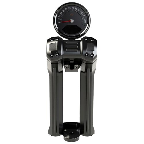Rick's Motorcycles Clubstyle Pullback Riser Kit 10" - Black Anodized, 2" Pullback, 1-1/4" Handlebar Clamp