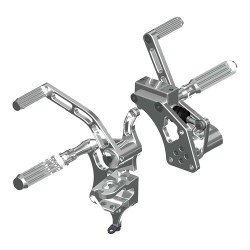 Rick's Motorcycles Kit de Commandes Avancées AK47, Aluminium Massif Usiné CNC Poli, Position de Pied Standard