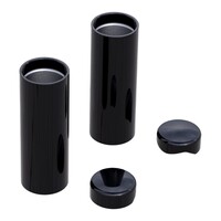 Vorkafdekkit, 4-delig, Zwart - CNC-gefreesd aluminium, glanzend zwart poedercoating