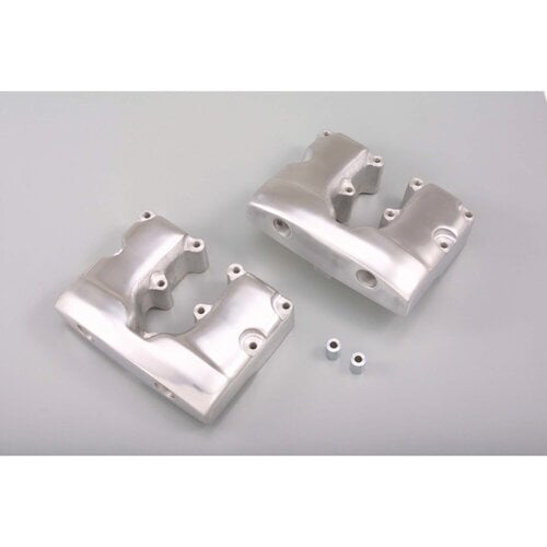 Daytona Shovelhead Rocker Box Set, Poliertes Gussaluminium, Vorne und Hinten OEM Reproduktion