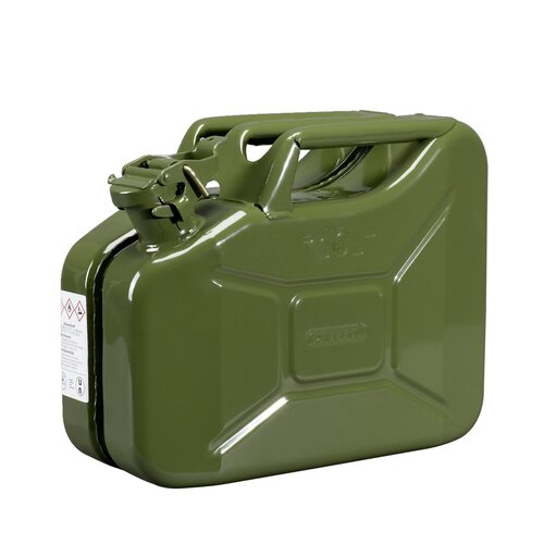 Pressol Jerrican métallique vert olive 10 L, Acier, Conception soudée, Homologué UN