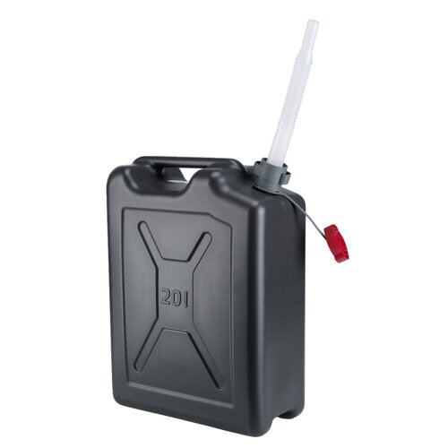 Pressol HDPE Legerjerrycan, Donkergrijs, 20 Liter, UN-gekeurd met Flexibele Aftaptuit
