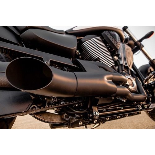 Trask 2 Into 1 Black Hotrod Exhaust Victory Cruiser