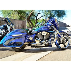 Système d'échappement 2-en-1 chromé Hot Rod Victory Bagger/Touring