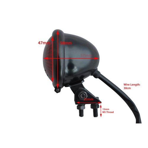 Rood Chrome Achterlicht LED Universeel Chopper type Bates Style