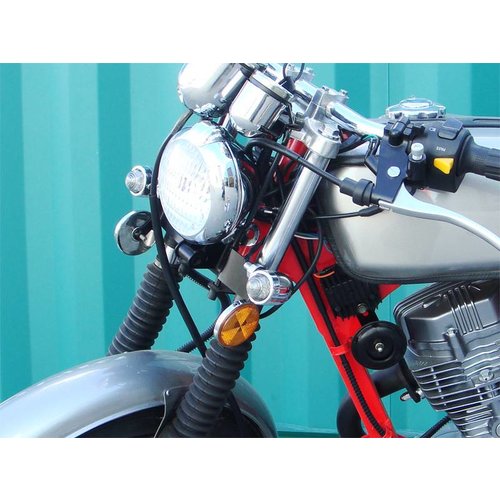 5.75" Bates Style Chrome Headlight with Bottom Mount