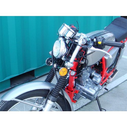 5.75" Bates Style Chrome Headlight with Bottom Mount