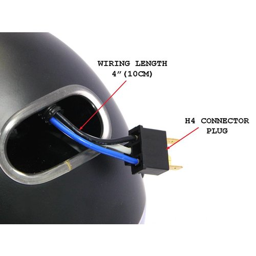 7" Chopper  Headlight Brass & Black