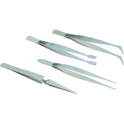 Tweezer Set stainless steel 4 pcs