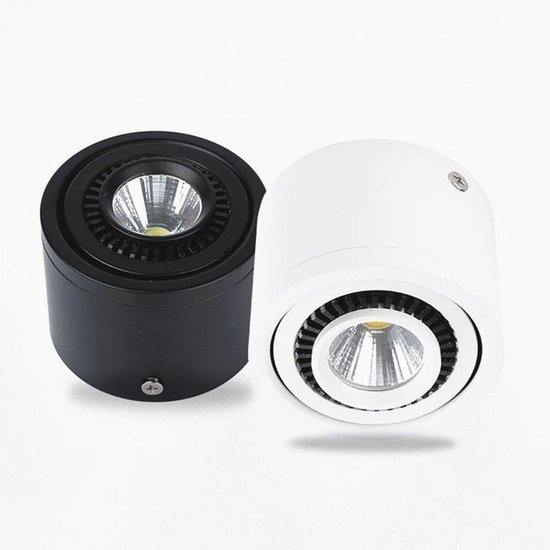Spot plafond design blanc, noir sans transfo 360° 7W