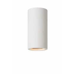 Plafondlamp wit gips rond 140mm hoog met fitting GU10