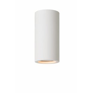 Lámpara de techo de yeso blanco redonda de 140 mm de altura con casquillo GU10