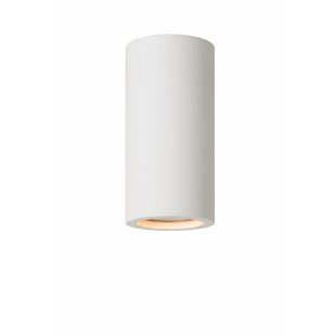 Plafondlamp wit gips rond 140mm hoog met fitting GU10