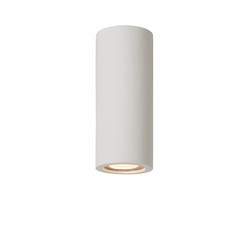 Lámpara de techo de yeso blanco redonda de 170 mm de altura con casquillo GU10