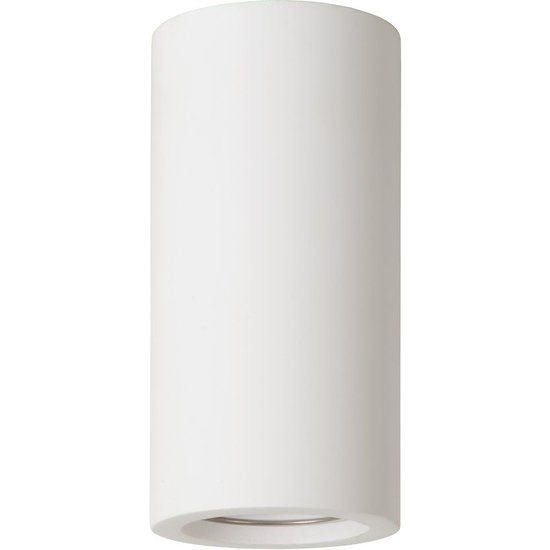 Lámpara de techo de yeso blanco redonda de 140 mm de altura con casquillo GU10