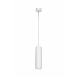 Lampe suspendue cylindre en plâtre blanc GU10 25cm de haut