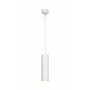 Hanging lamp white plaster cylinder GU10 25cm high