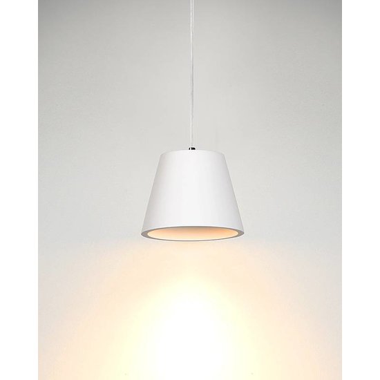 Hanging lamp white plaster conical GU10 10cm high