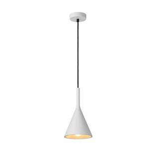 Hanging lamp white plaster design E27 16.5 cm diameter