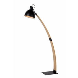 Floor lamp wood arc white or black 143cm high