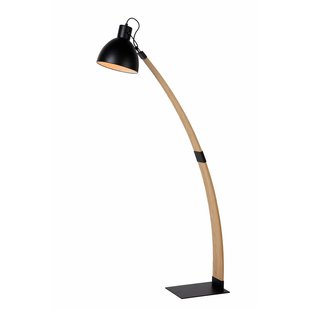 Lampadaire bois arc blanc ou noir 143cm de haut