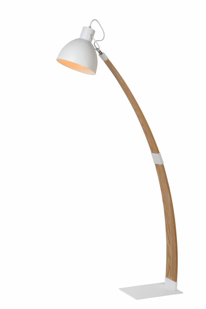 Trekken Museum Gevoelig voor Staande lamp hout boog wit of zwart 143cm hoog | My Planet LED