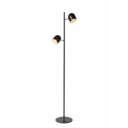 Lampadaire droit LED 30W chromé, avec variateur noir - Lampadaires