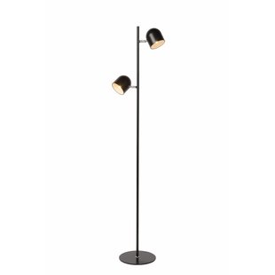 Lámpara de pie escandinava negra, LED blanca 2x5W 141cm