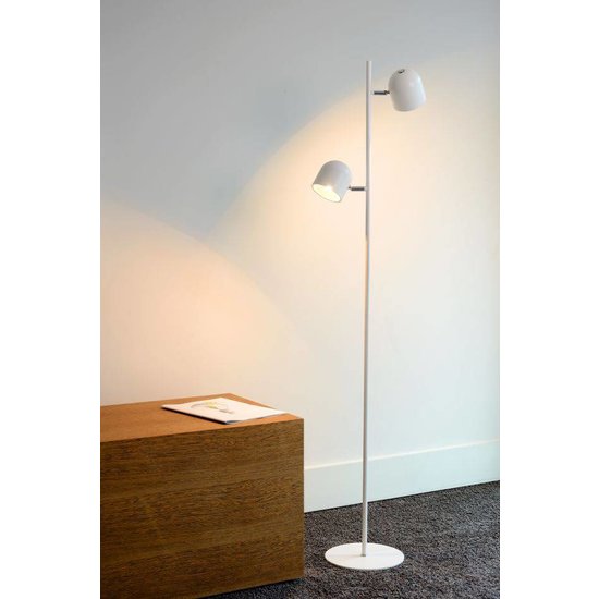 Staande lamp Scandinavisch zwart, wit LED 2x5W 141cm