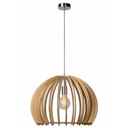 Wooden hanging lamp wood color 500mm Ø E27