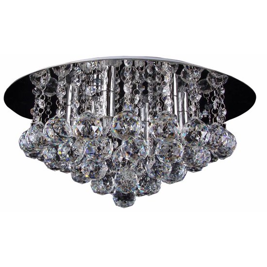 Fantasia Kristo ceiling lamp, crystal glass, chrome, diameter 450mm, 6x G9 LED, dimmable, 2700K warm white