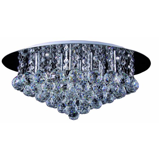 Fantasia Kristo lámpara de techo de cristal cromado, 8x G9 LED 2,5W, Ø550mm, regulable, blanco cálido 2700K