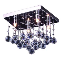 Ceiling chandelier chrome LED G9x4 300x300mm