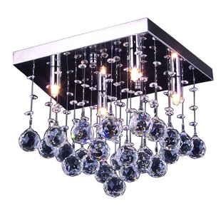 Ceiling chandelier chrome LED G9x4 300x300mm