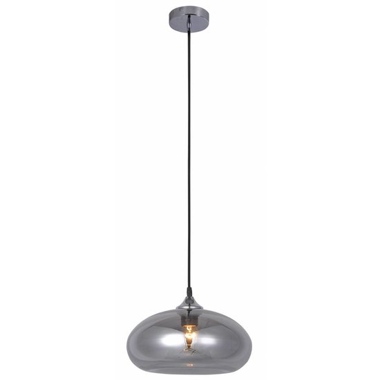 Lampe à suspension en verre design doré ou gris 30cm Ø