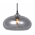 Fantasia Nismo hanging lamp, glass design, rose gold with matte black, diameter 30cm, height 120cm, E27