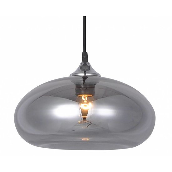 Fantasia Nismo hanging lamp, glass design, rose gold with matte black, diameter 30cm, height 120cm, E27