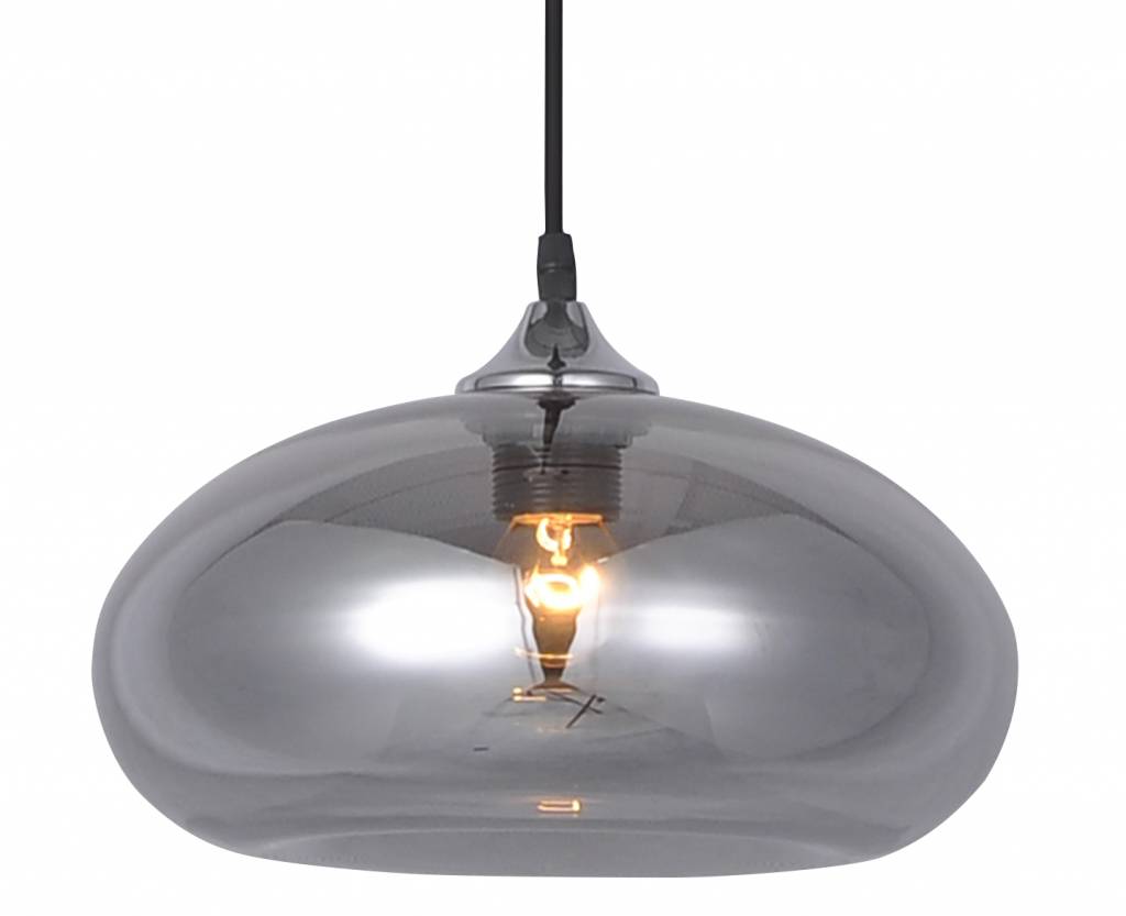 gray and gold pendant light