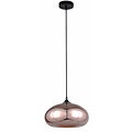 Fantasia Nismo hanging lamp, glass design, rose gold with matte black, diameter 30cm, height 120cm, E27