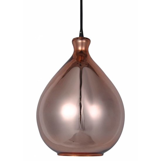 Fantasia Sonos glass pendant lamp, pear shape, smoked grey with matte black cord, Ø23cm, height 120cm, E27 fitting