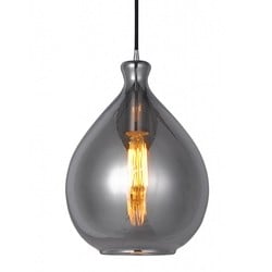 Fantasia Sonos glass pendant lamp pear shape smoked grey Ø23cm