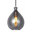 Fantasia Sonos glass pendant lamp, pear shape, smoked grey with matte black cord, Ø23cm, height 120cm, E27 fitting
