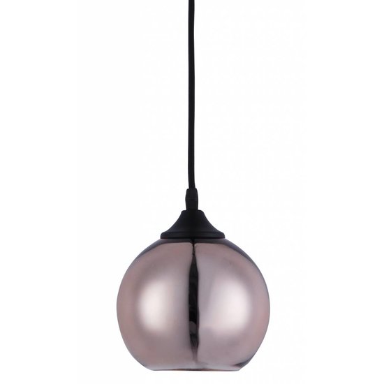 Glass hanging lamp above dining table ball 14cm Ø